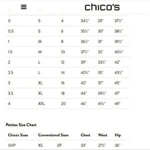Chico's sizing chart
